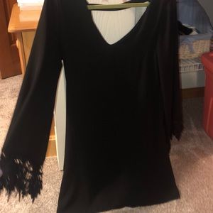 Black laced sleeve dress